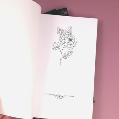 Dark Floral Owl Notebook | 5.5x8.5” Lined Journal with Soft Touch Cover | Dark Academia Stationery | Nocturne Nook Notebook | 115 Pages