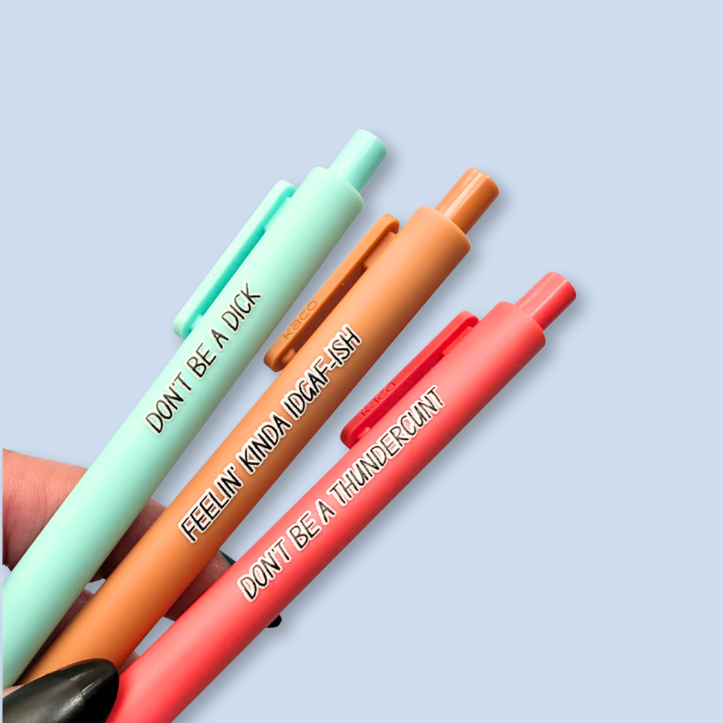 Don't Be A... Pen Set | Funny Sweary Pen | Sarcastic Stationery Gift for Adults | IDGAF Vibes | NSFW Office Supplies | Nocturne Nook Pen Set