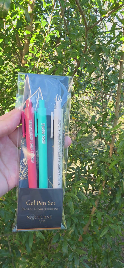 Snarky Pen Set | 3 Sarcastic Pens with Color Ink - Gift For Bestie Eww People