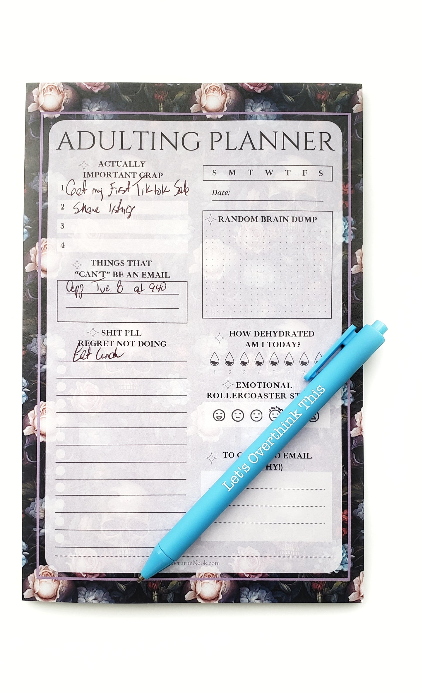 Adulting Planner Notepad - Skull Florals