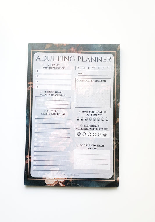 Adulting Planner Notepad - Cool Florals