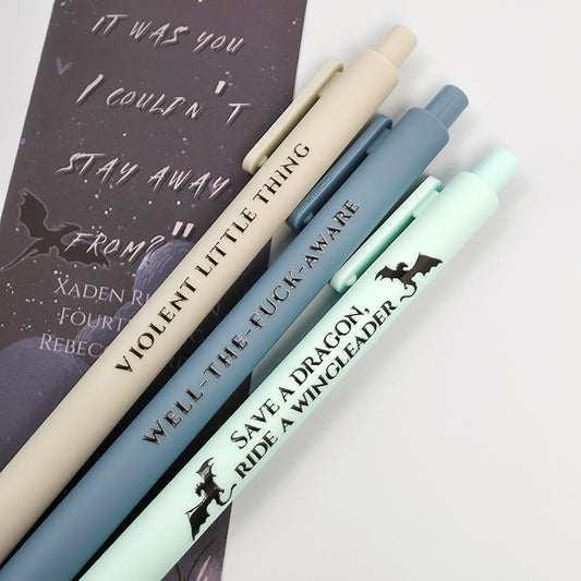 Wingleader Pen Set – Fantasy Inspired Pens for Book Lovers | “Save a Dragon, Ride a Wingleader” |