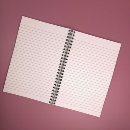 Red & Purple Floral Notebook with Rose Gold Skulls – Lined Soft Cover | 5.5" x 8.5" | 80 Sheets | Metal O-Ring Bound