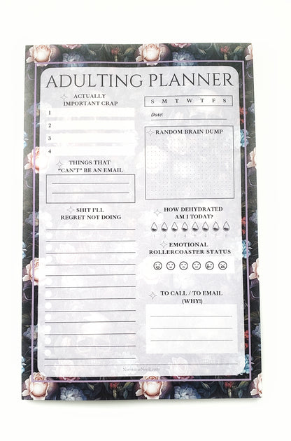 Adulting Planner Notepad - Skull Florals