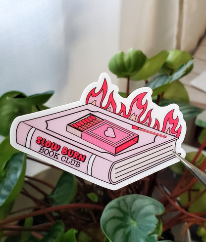 Slow Burn Bookish Smut Romance Waterproof Vinyl Sticker