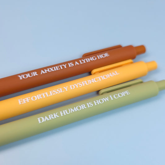 Your Anxiety is a Lying Hoe – Snarky Pen Set for the Anxiously Fabulous