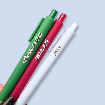 Puerto Rican Pen Set | ¡WEPA! Coño Carajo Puñeta | Funny Boricua Pens | Esto Se Jodió | Latinx Stationery Gift